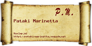 Pataki Marinetta névjegykártya